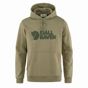 Fjallraven Logo Hoodie Light Olive mens long sleeves cheap