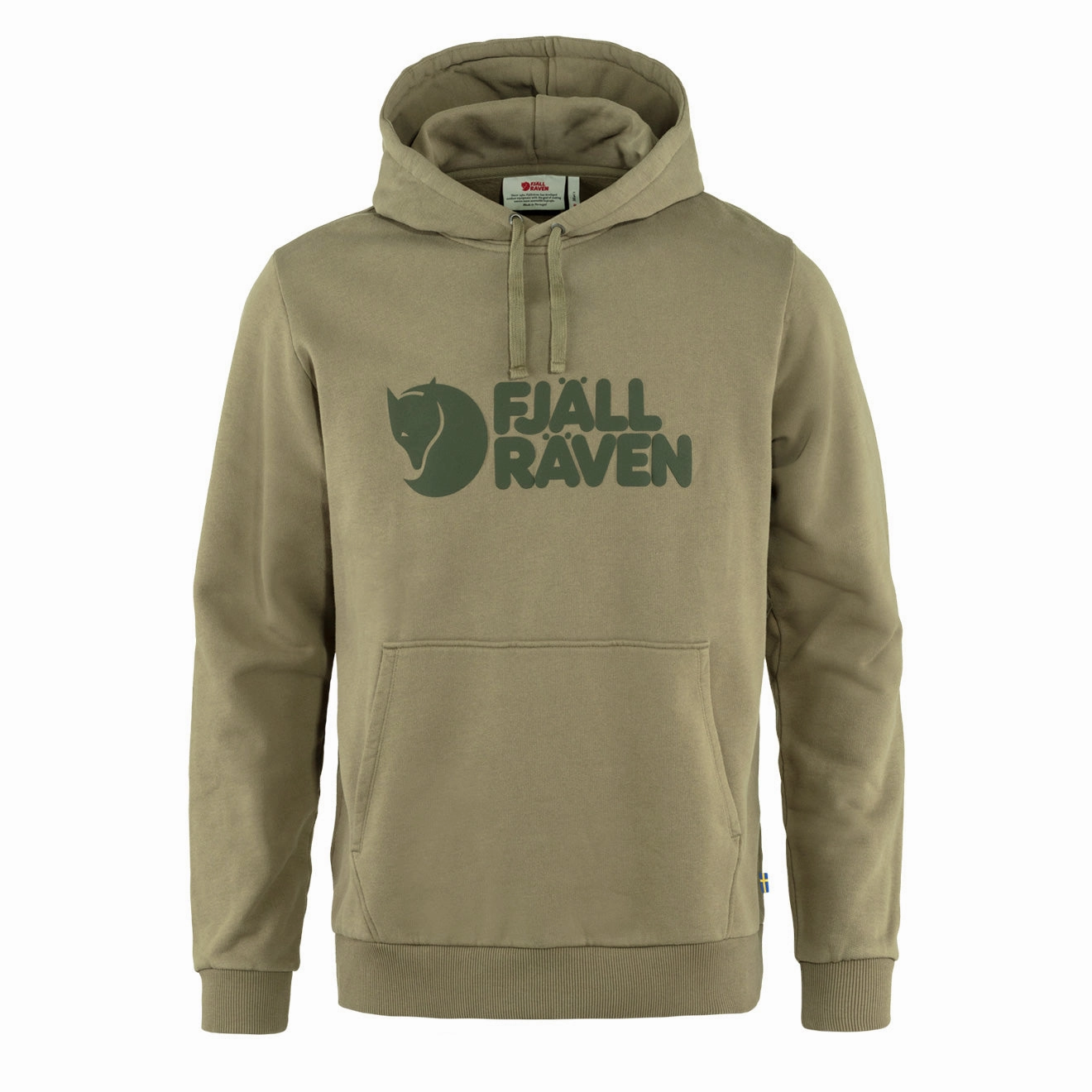Fjallraven Logo Hoodie Light Olive mens long sleeves cheap