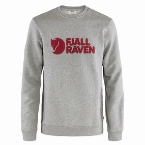 Fjallraven Logo Sweater Grey Melange mens long sleeves cheap