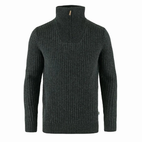 Fjallraven Ovik Half Zip Knit Dark Grey mens sweaters cheap