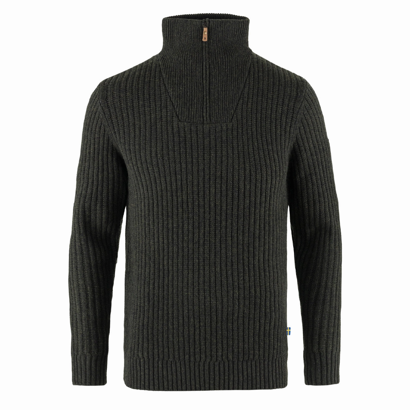 Fjallraven Ovik Half Zip Knit Dark Olive mens sweaters cheap