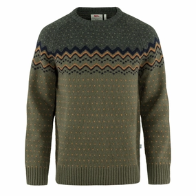 Fjallraven Ovik Knit Sweater Laurel Green / Deep Forest mens sweaters cheap