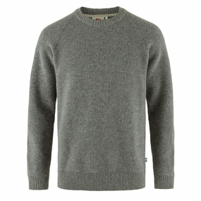 Fjallraven Ovik Rib Sweater Grey mens long sleeves cheap