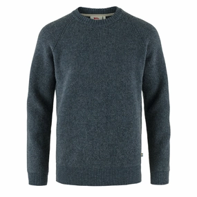 Fjallraven Ovik Rib Sweater Navy mens long sleeves cheap