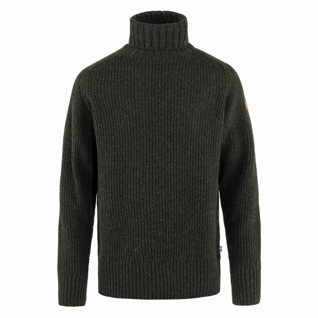 Fjallraven Ovik Roller Neck Sweater Dark Olive mens sweaters cheap