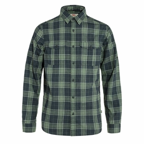 Fjallraven Ovik Travel Shirt LS Dark Navy / Patina Green mens tank tops best deals