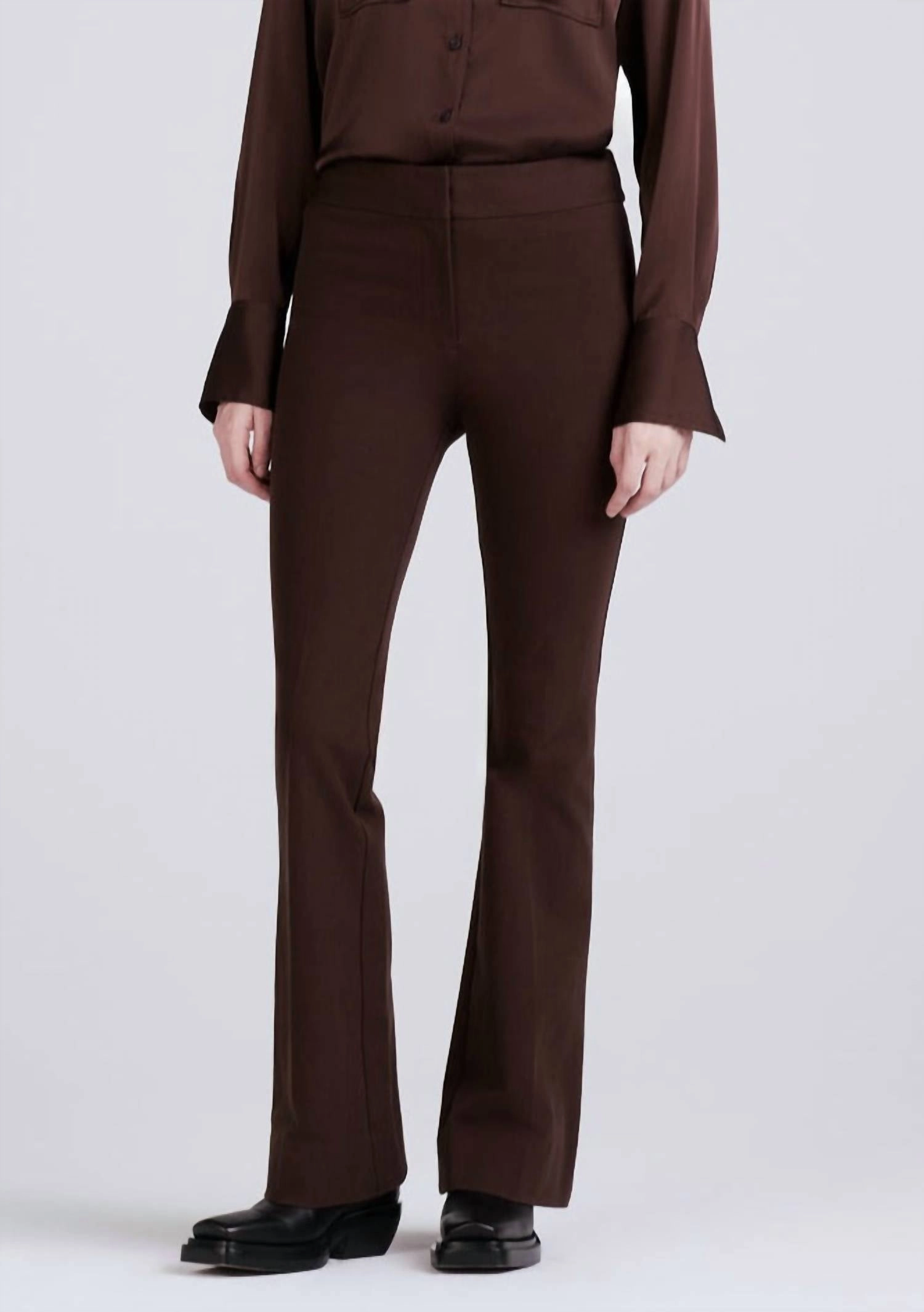 Flare Trouser Pants In Chocolate womens palazzo pants deal