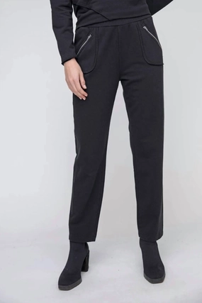 Fleece Slim Pant In Black womens peg pants deal