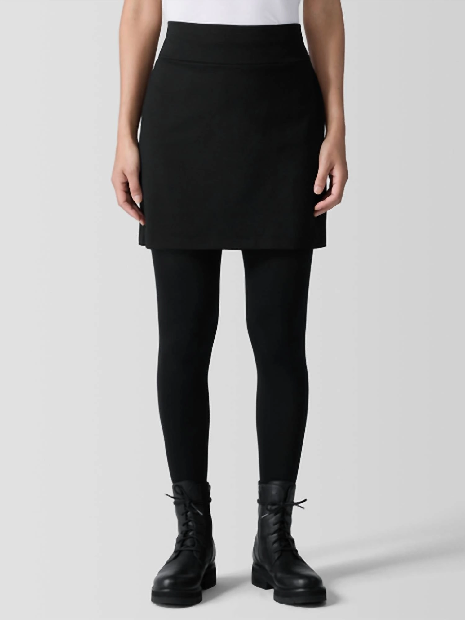 Flex Ponte Mini Skirt In Black