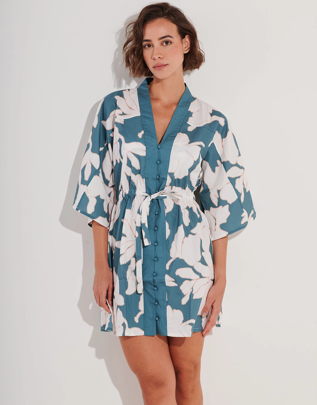 Floral Abstract Mini Kimono - Puffy Sky Swim Womens - bikinis clearance