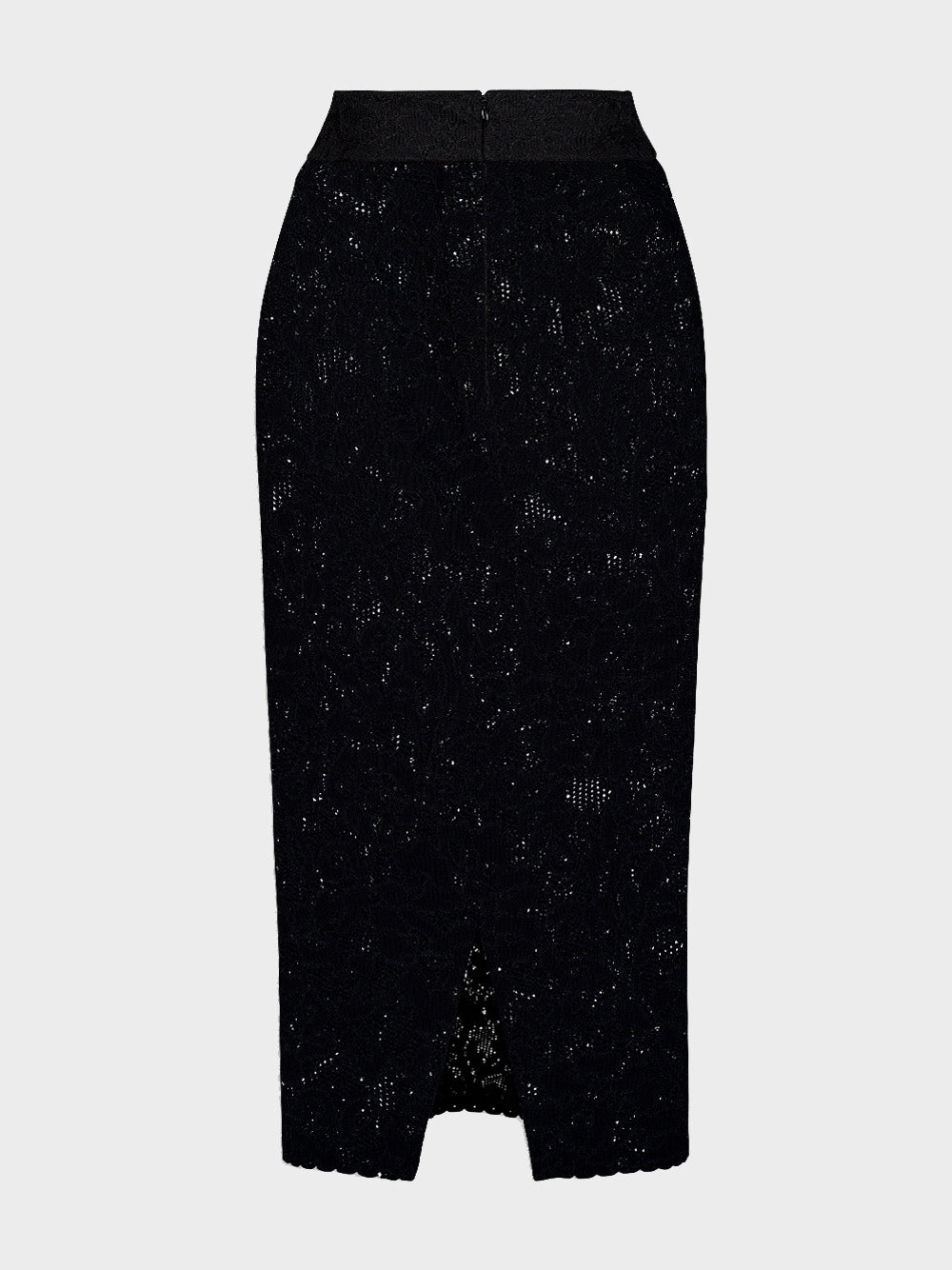 Floral-Lace Midi Skirt