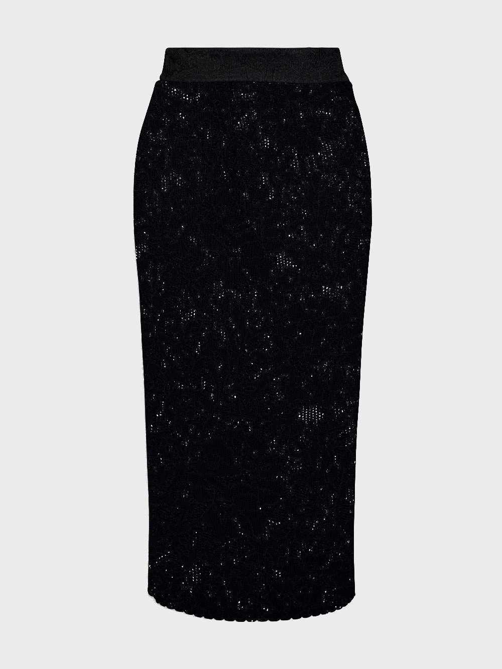Floral-Lace Midi Skirt womens slacks clearance