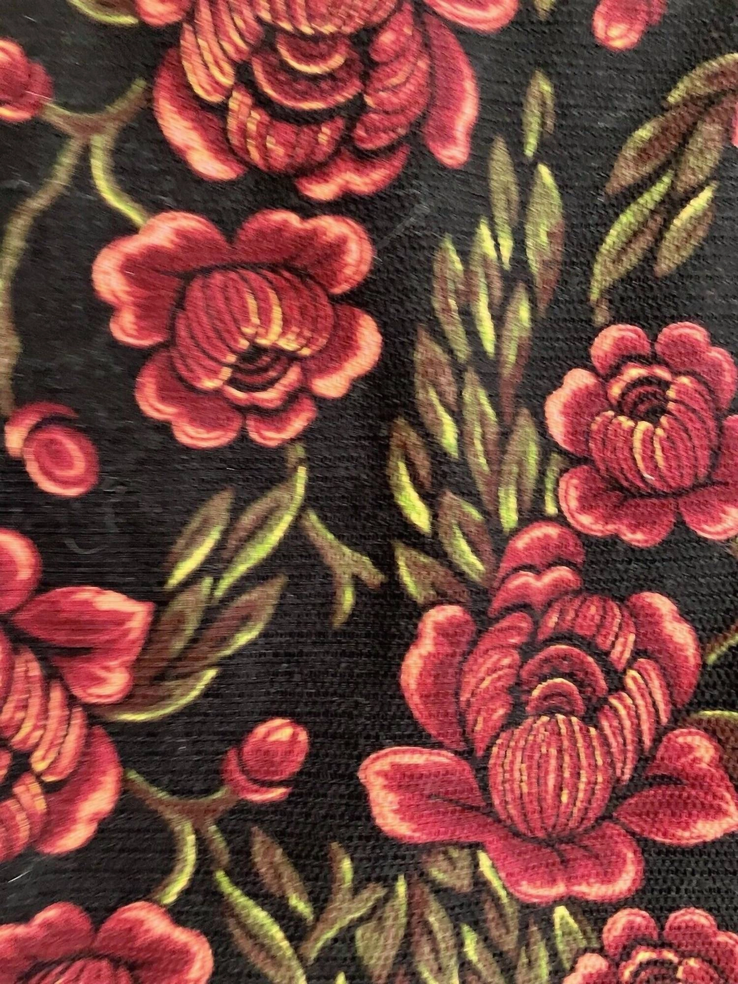 Floral Roses Print Woven Pencil Skirt In Multicolor