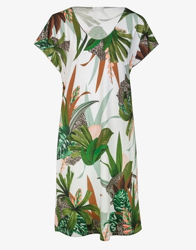 Floral Safari Beach Dress - White Jungle Swim Womens - bikinis clearance
