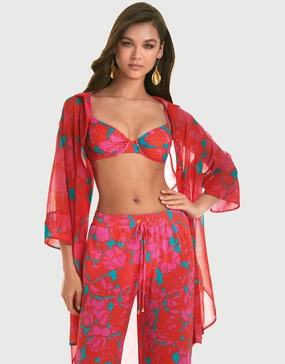 Floreale Beach Pants - Pink Swim Womens - sport swimwear clearance