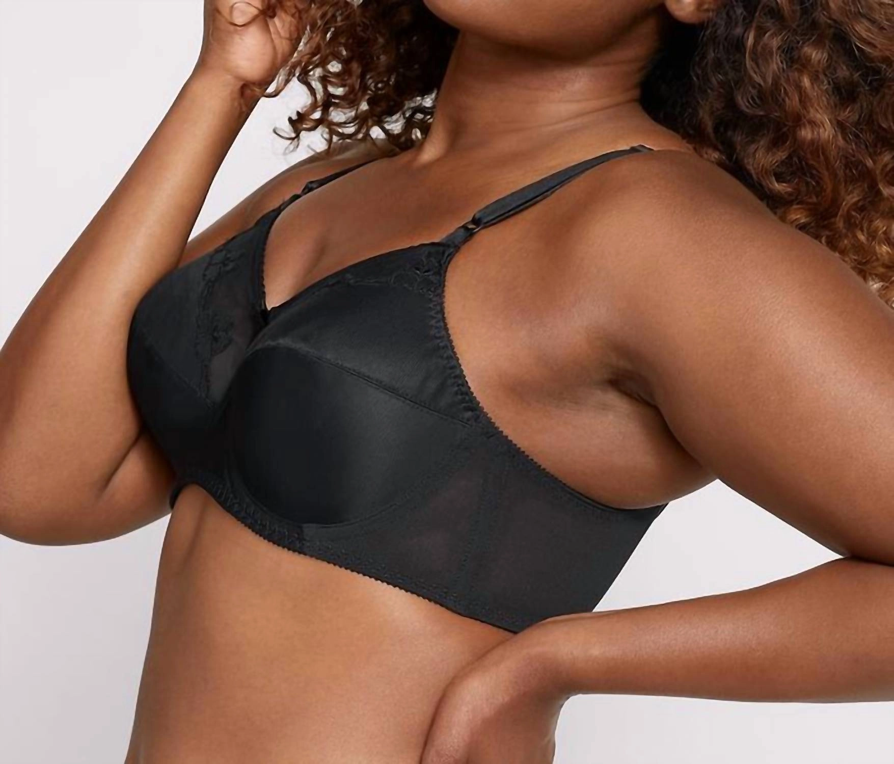 Flower Underwire Bra In Black