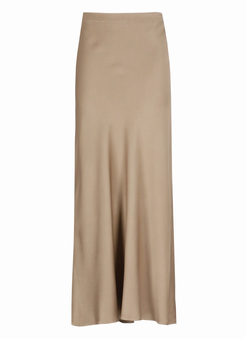 Flowing Brown Midi Skirt