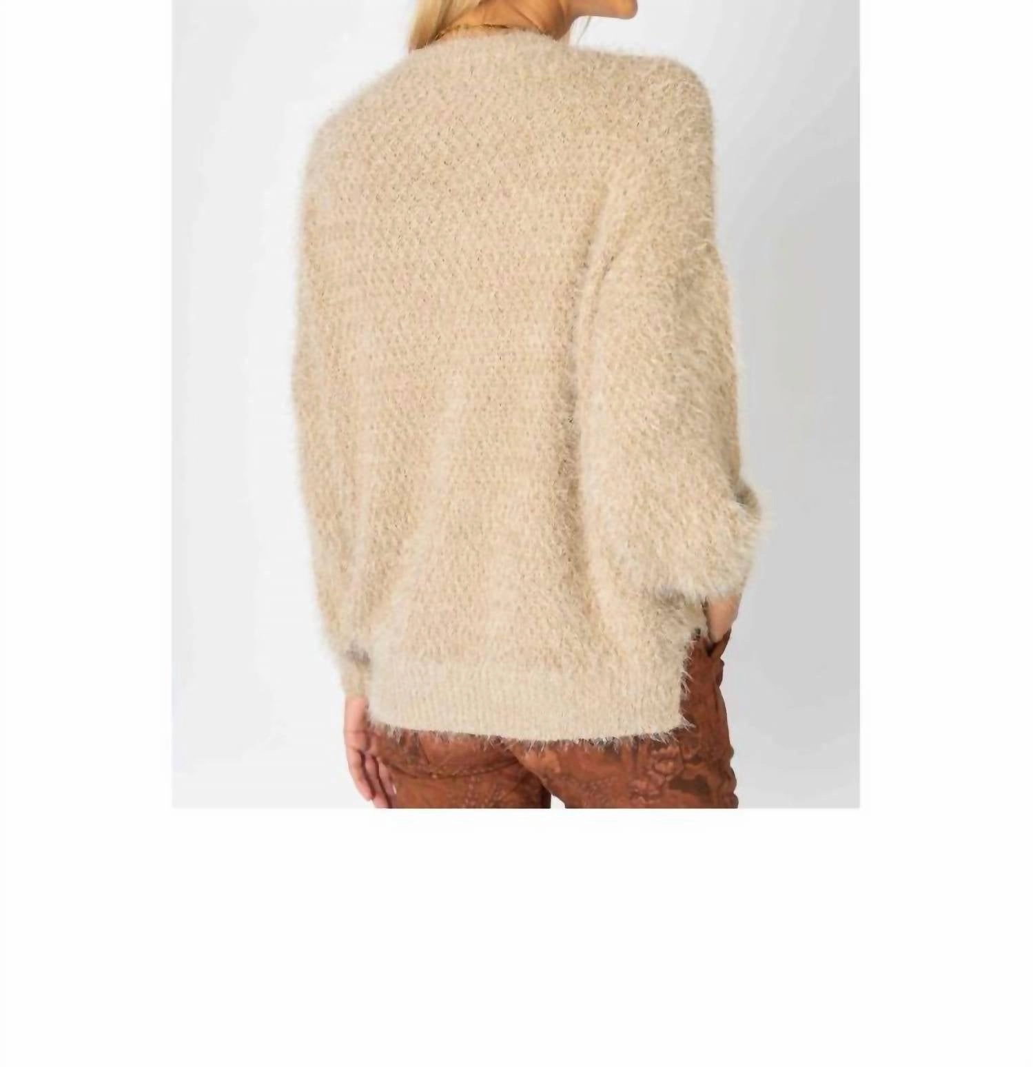Fluffy Sweater In Taupe