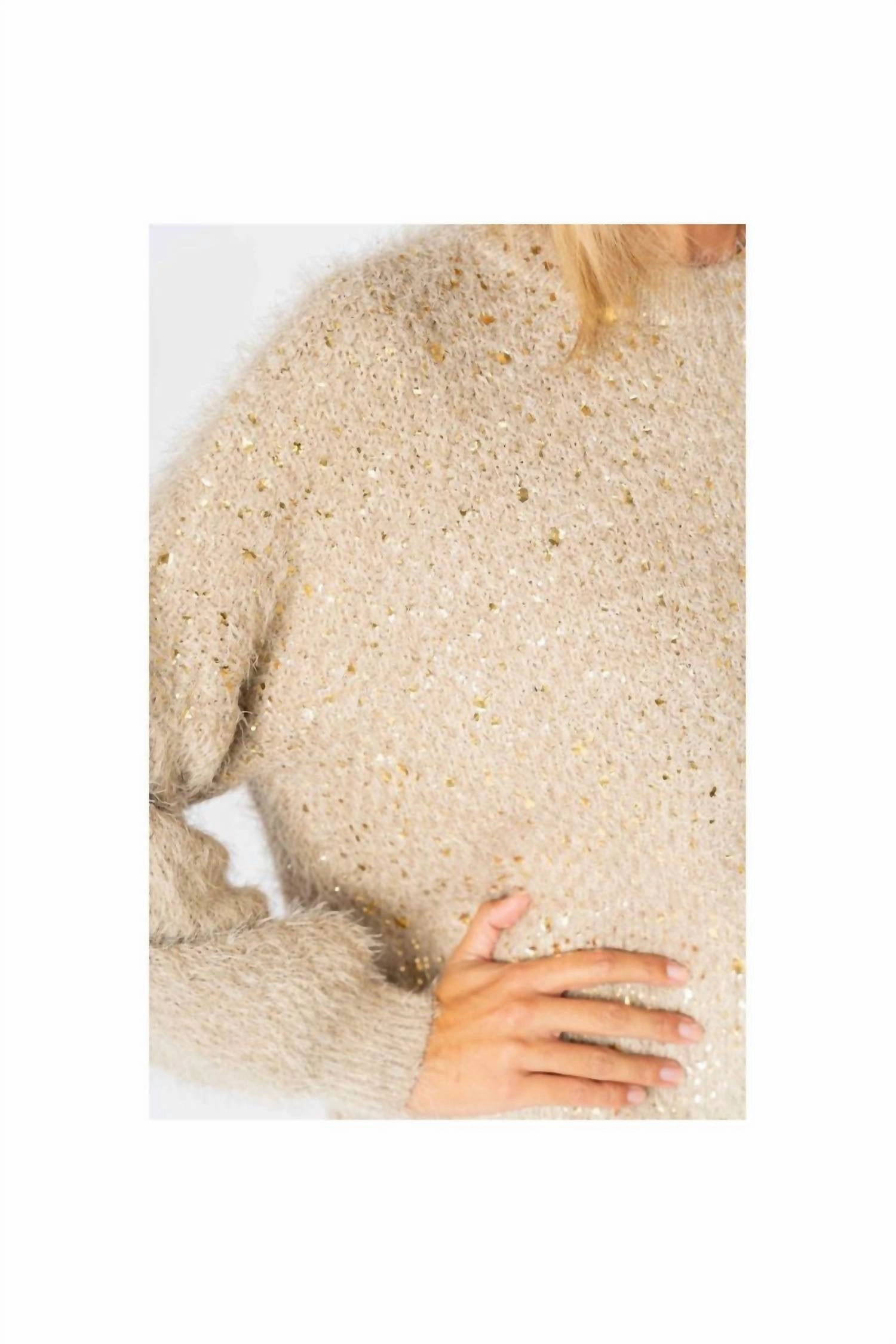 Fluffy Sweater In Taupe