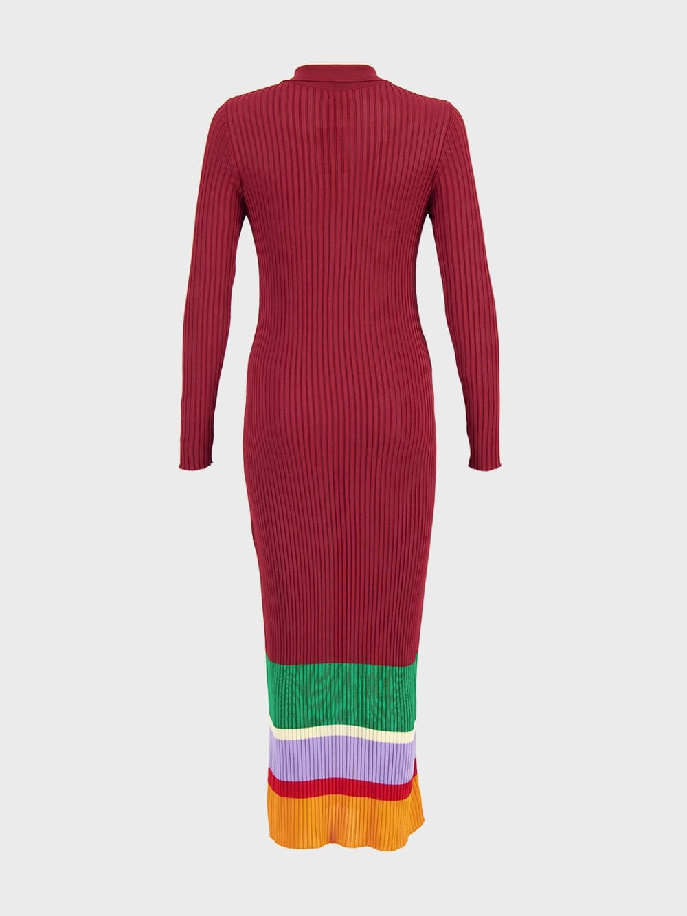 Fluorite Purple Potion Long-Sleeve Knitted Dress with Buttons