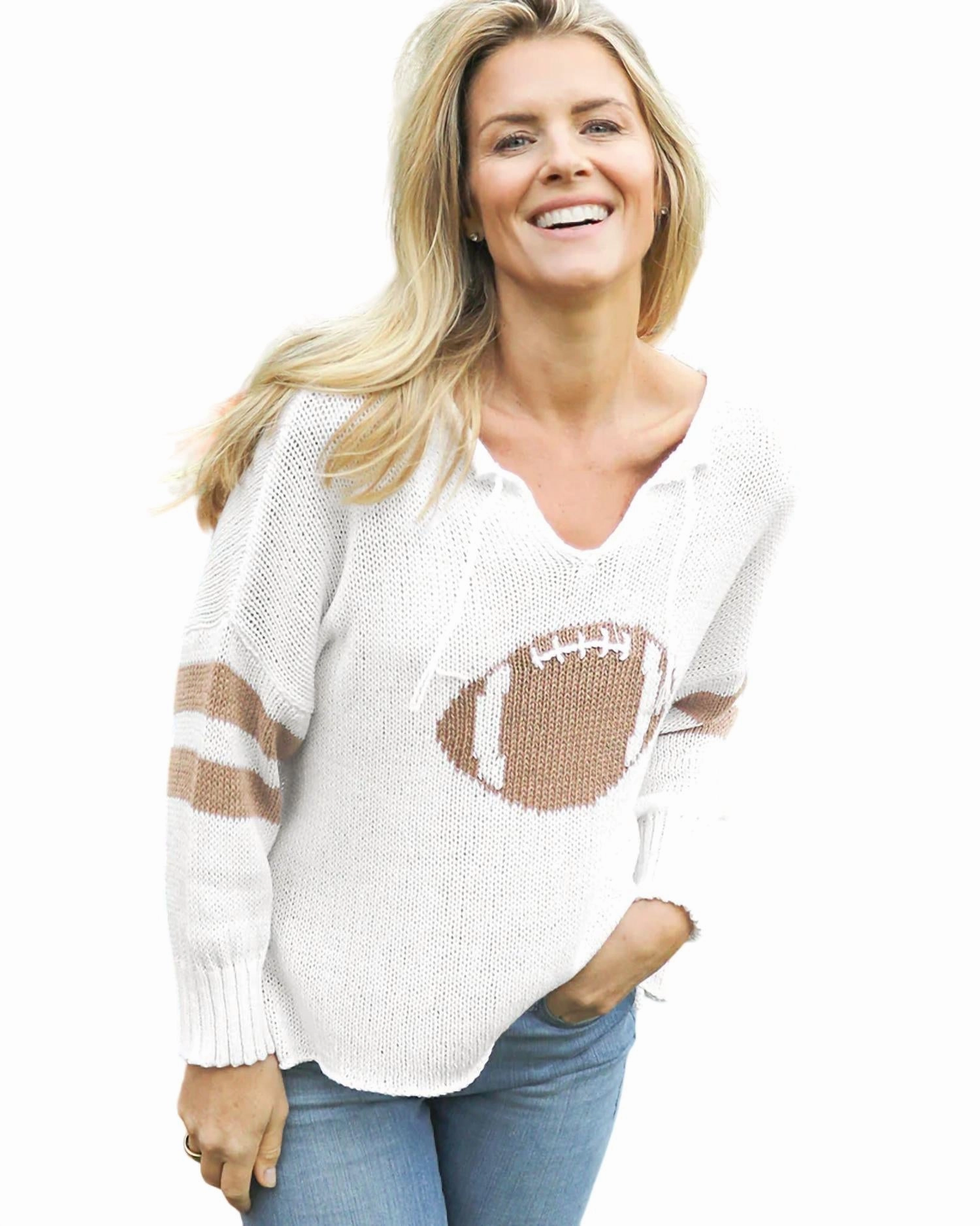 Football Sweater In White