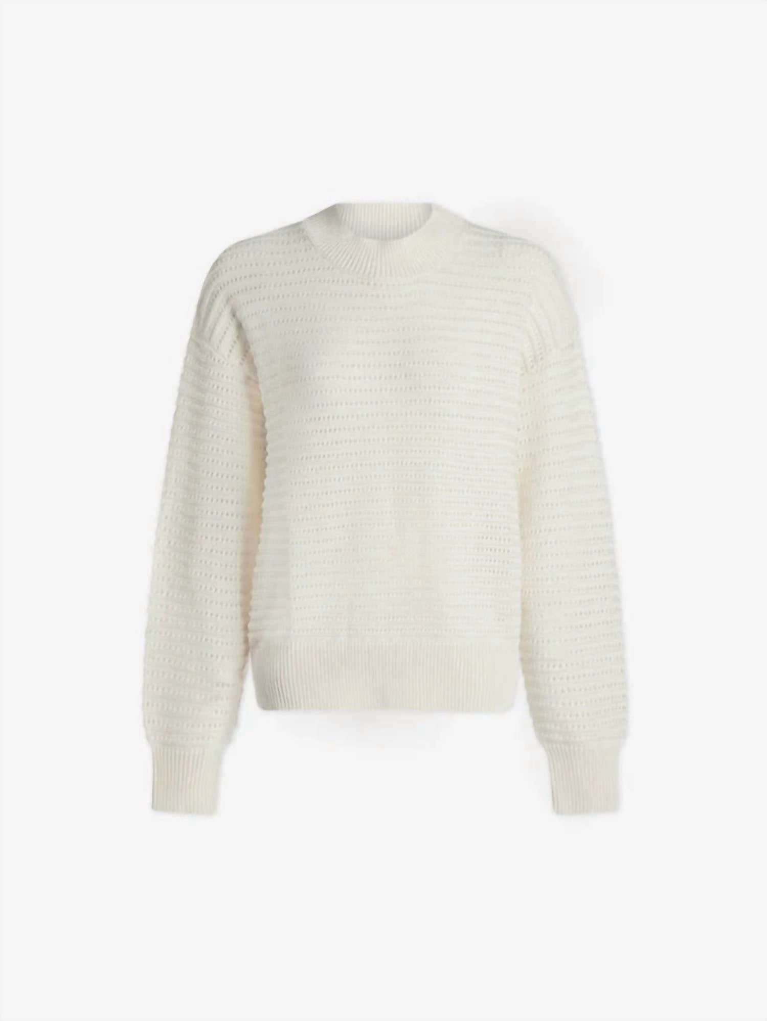 Franco Knit Crew Sweater In Egret
