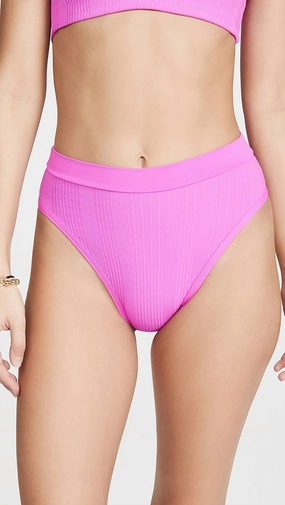 Frenchi Bikini Bottom In Bright Fuschia Swim Womens - ruched swimwear outlet