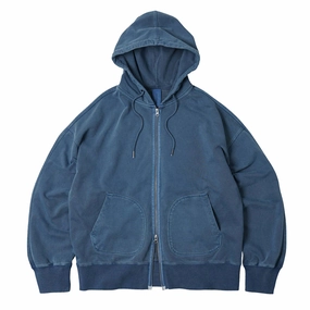 Frizmworks OG Pigment Dyeing Hood Zipup Parka Blue mens long sleeves cheap