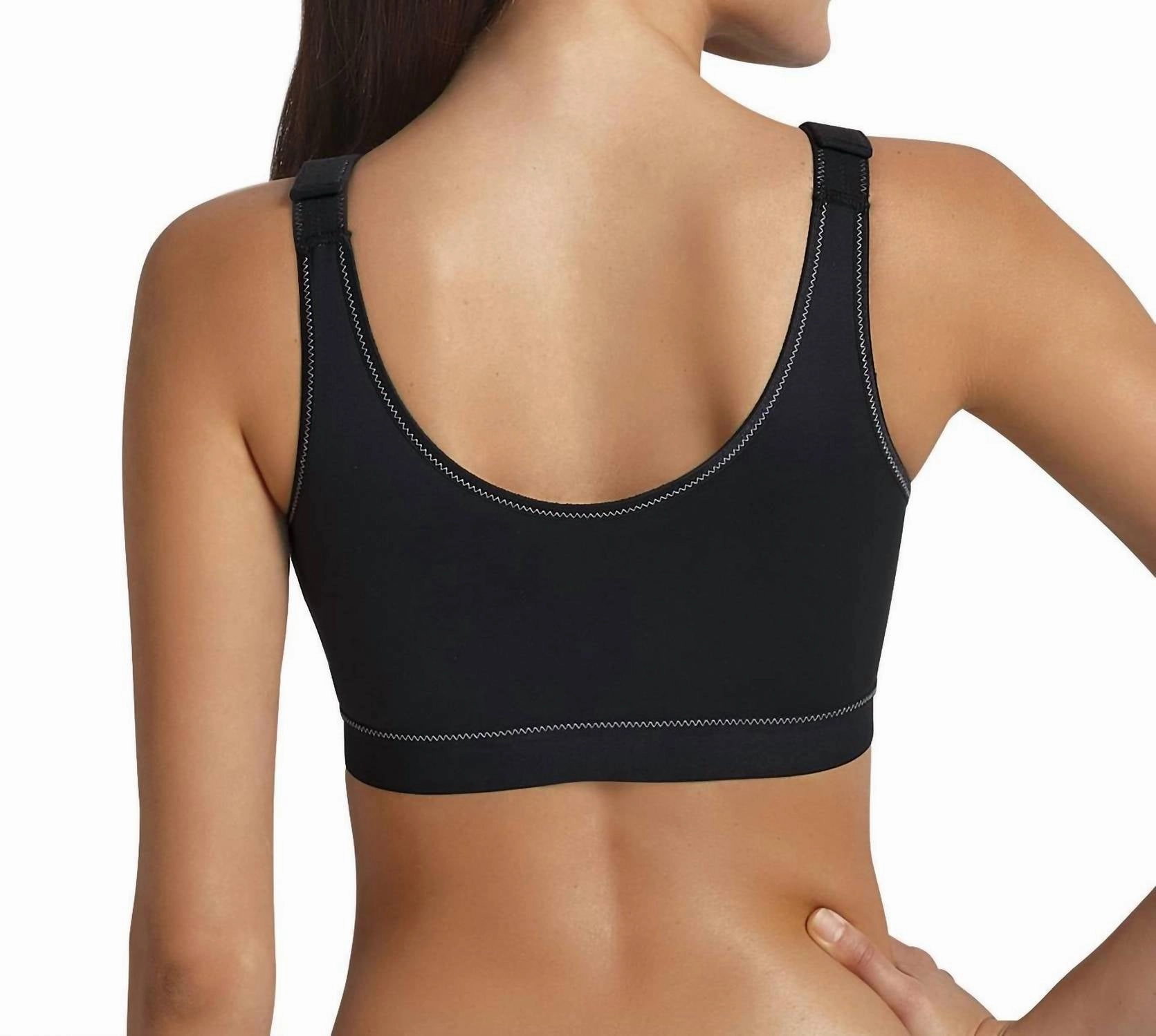 Front Closure Sports Bra Non-Wired In Black