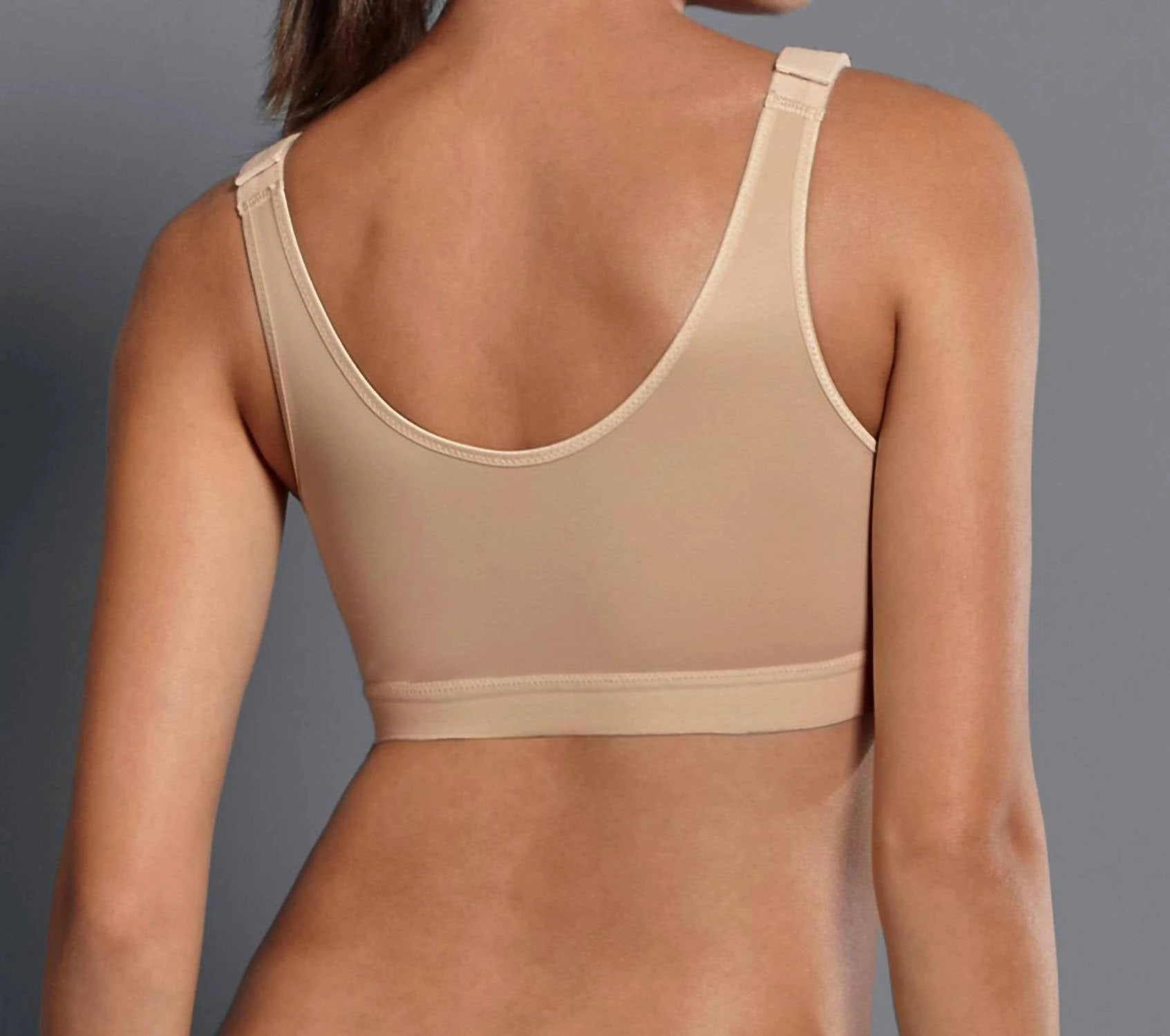 Front Closure Sports Bra Non-Wired In Nude