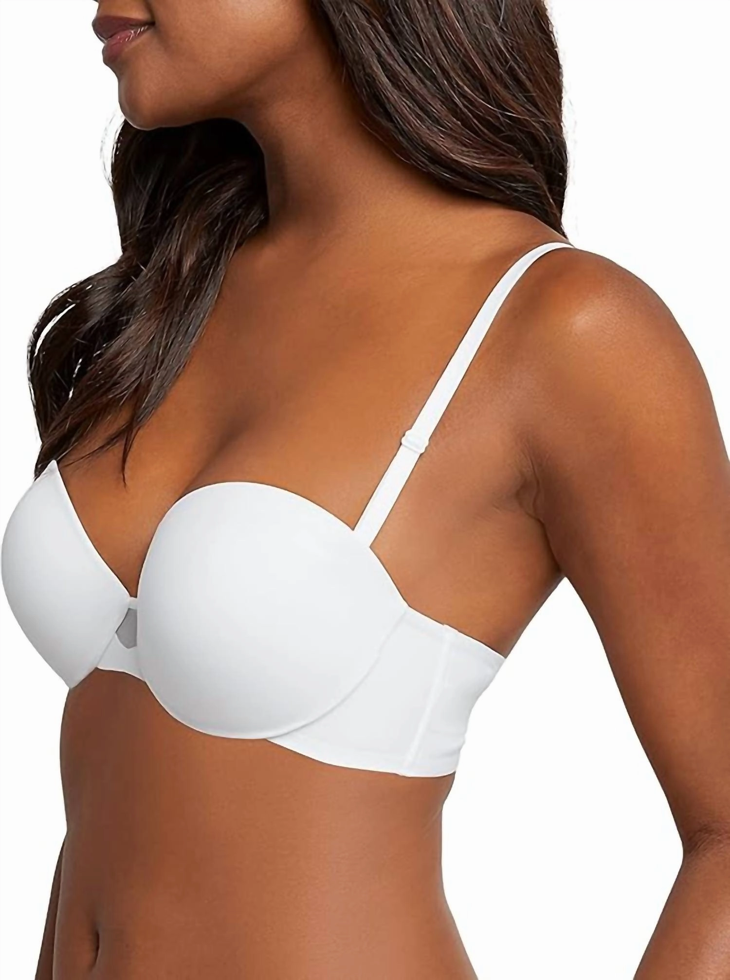 Full Coverage Strapless Bra In White