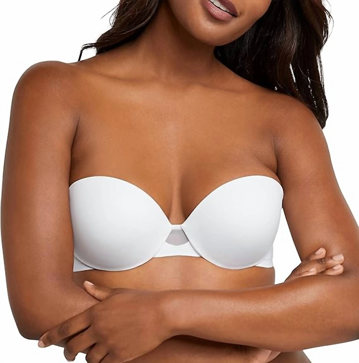Full Coverage Strapless Bra In White