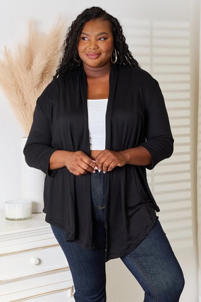 Full Size Open Front Cardigan Tops Womens - silk tops clearance