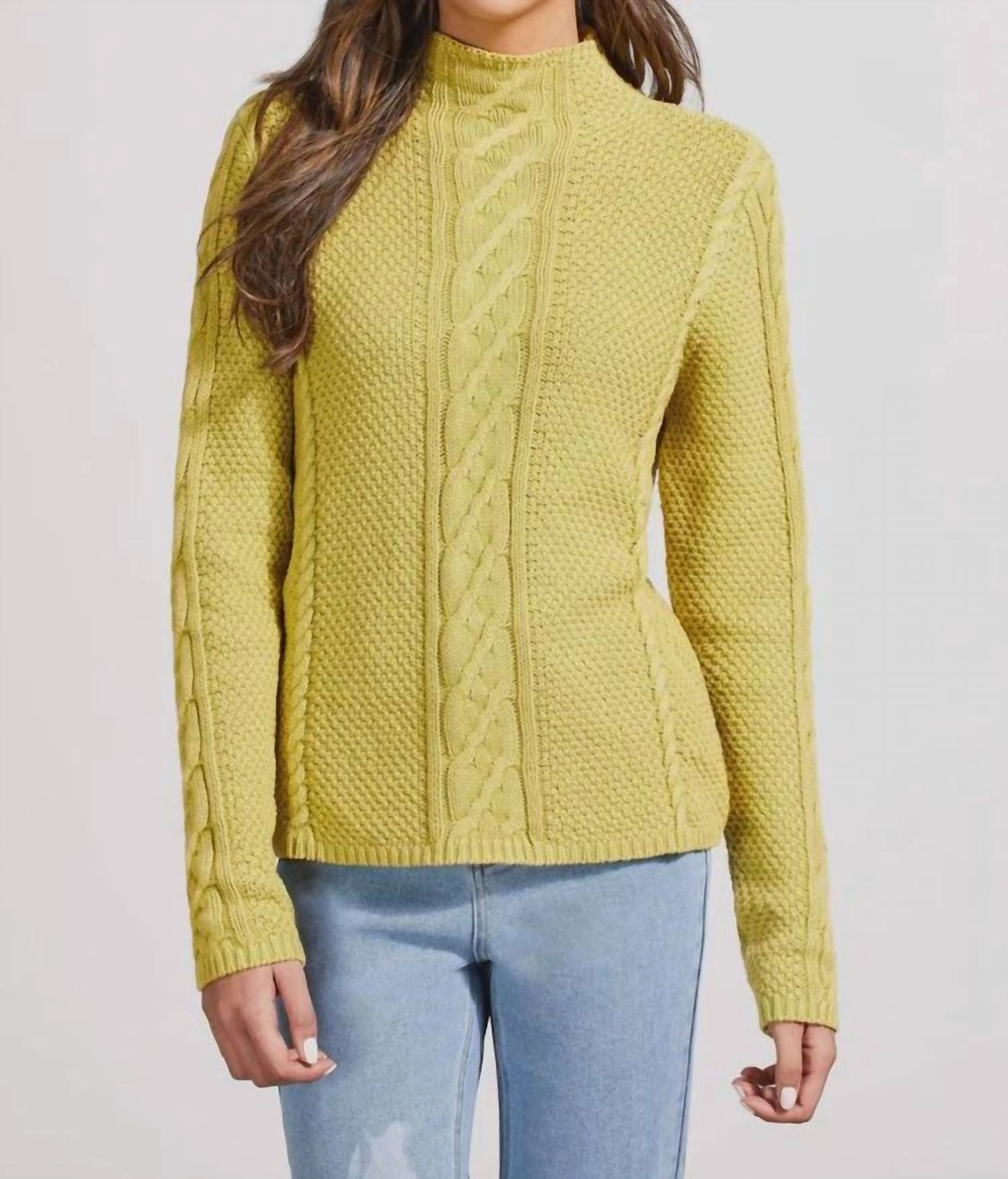 Funnel Neck Sweater In Pistachio Tops Womens - embroidered tops sale