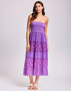 Gaia Bandeau Dress - Purple Swim Womens - bikinis clearance