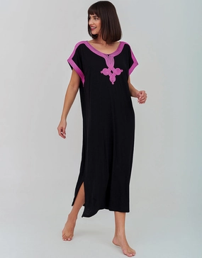 Gaia Beach Kaftan - Black Swim Womens - bikinis clearance