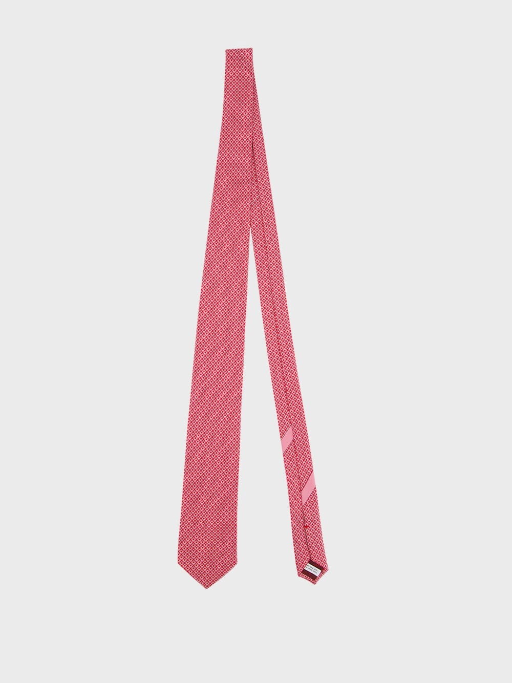 Gancini Print Red and Pink Silk Tie