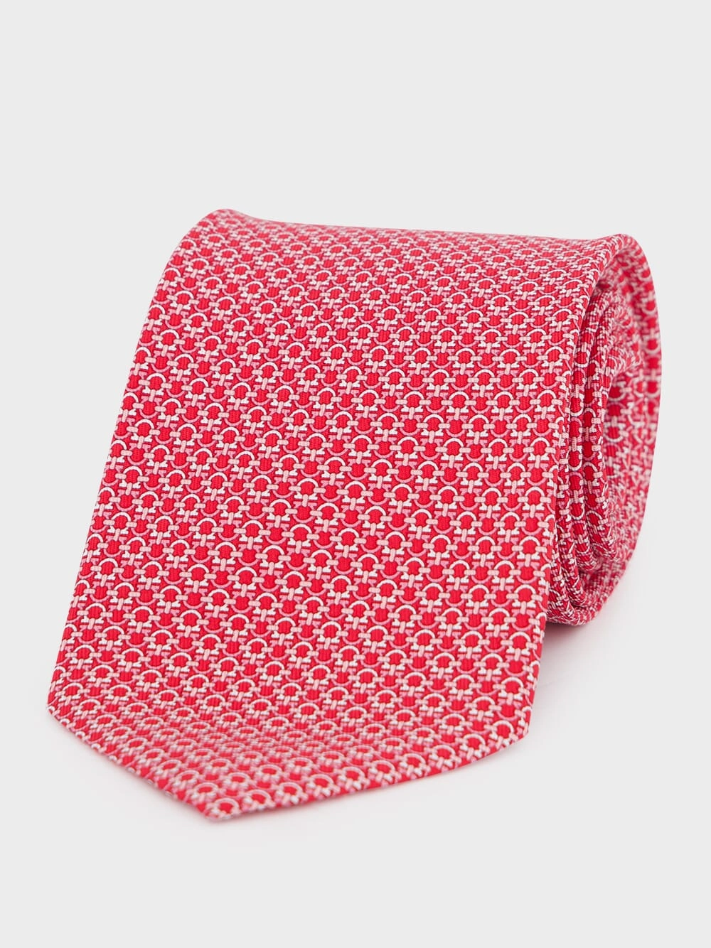 Gancini Print Red and Pink Silk Tie Suits Mens - men's suits outlet