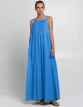 Gathered Maxi Dress - Blue Raf Swim Womens - bikinis clearance