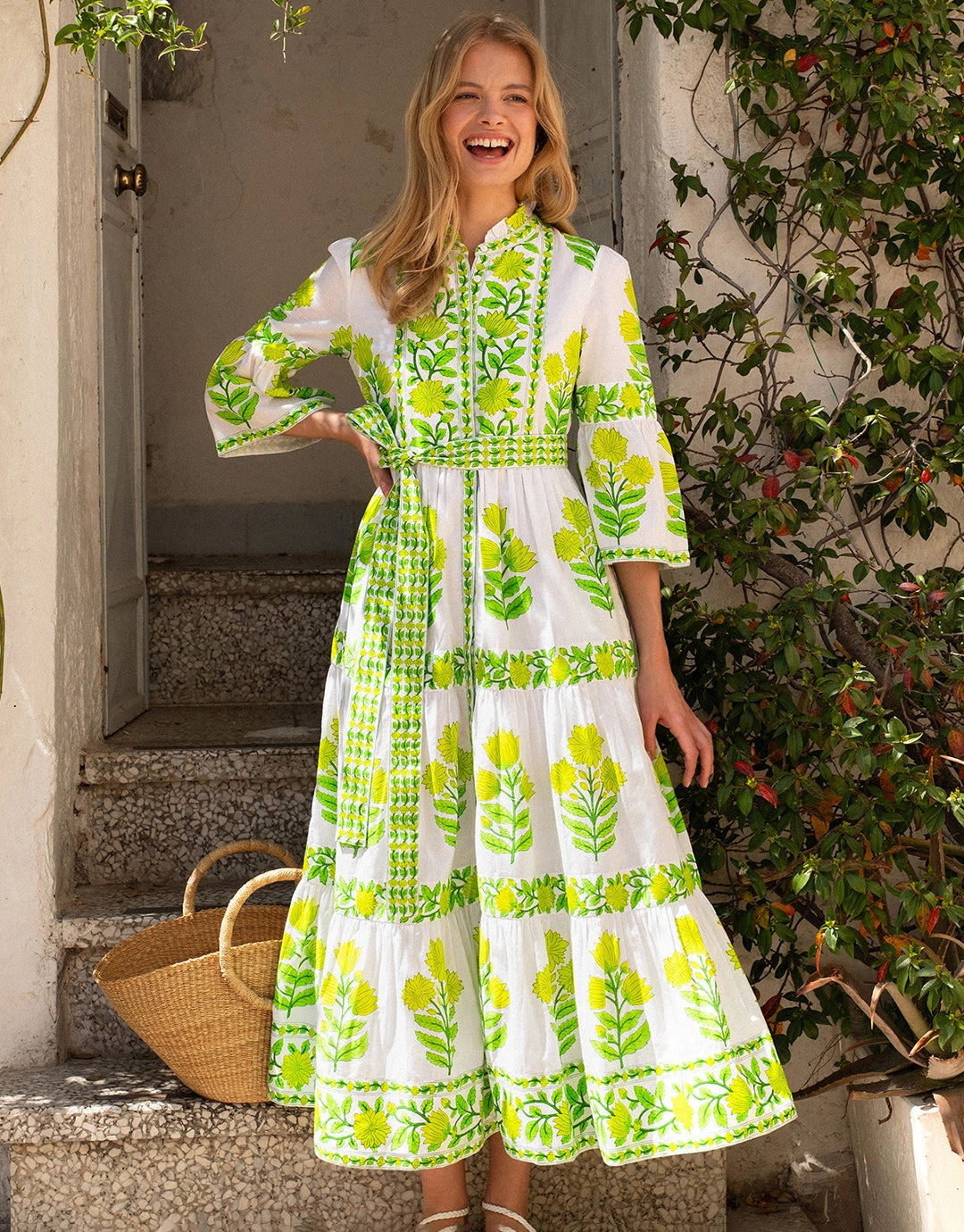 Gemma Dress - Lime Botanics Swim Womens - bikinis clearance