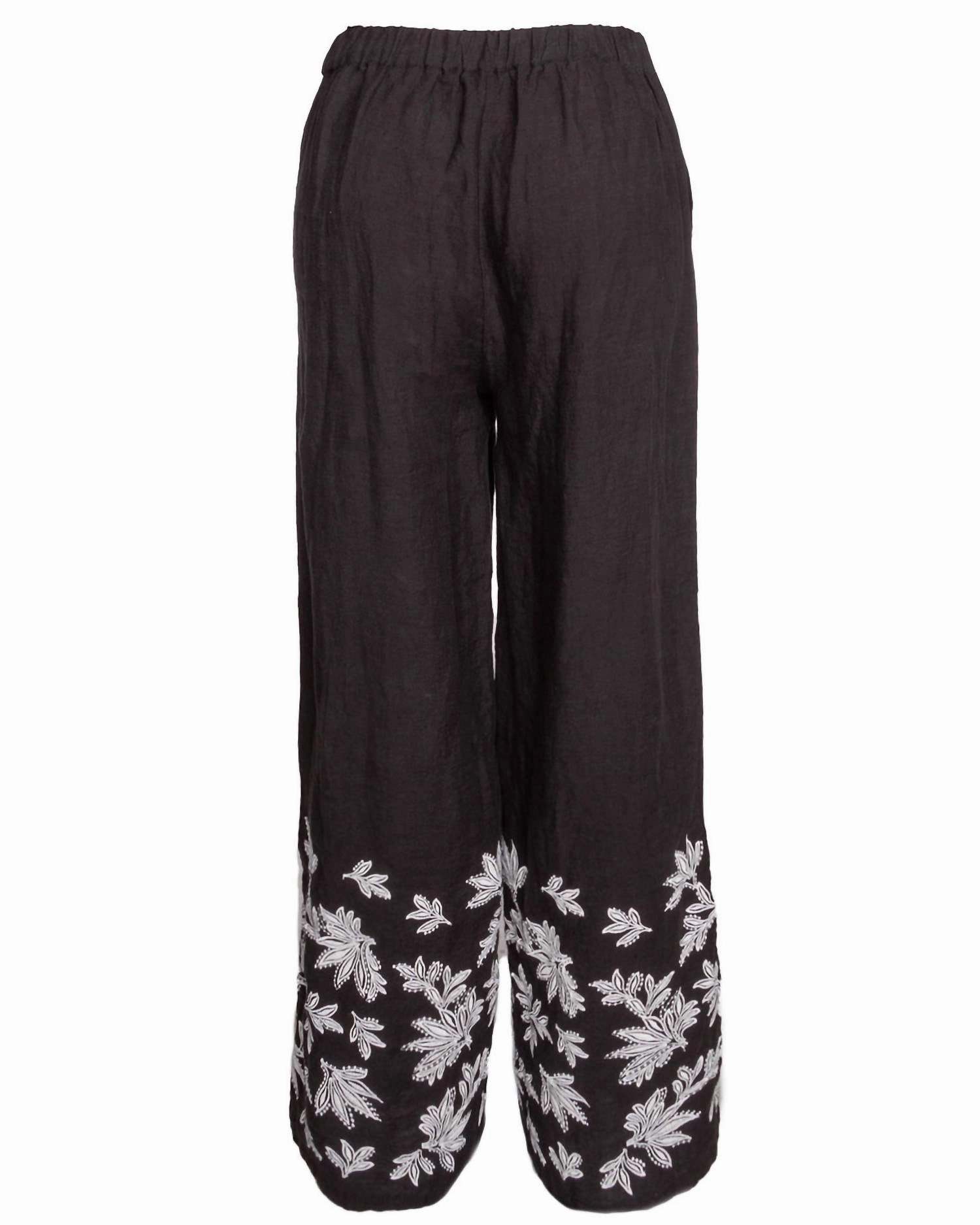 Getika Embroidered Pant In Black
