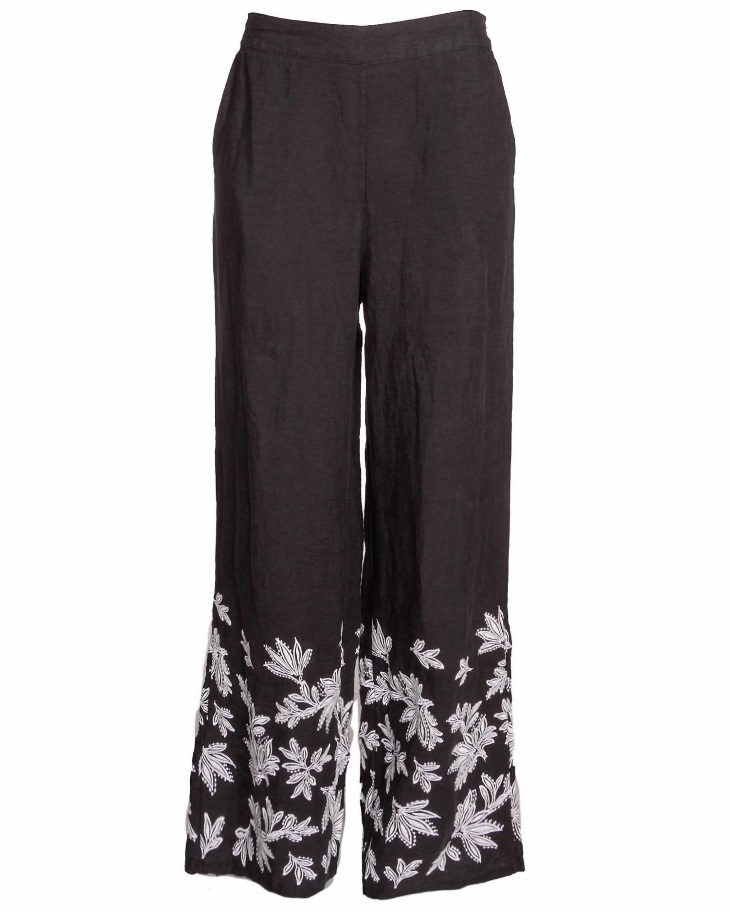 Getika Embroidered Pant In Black Bottoms Womens outlet online store