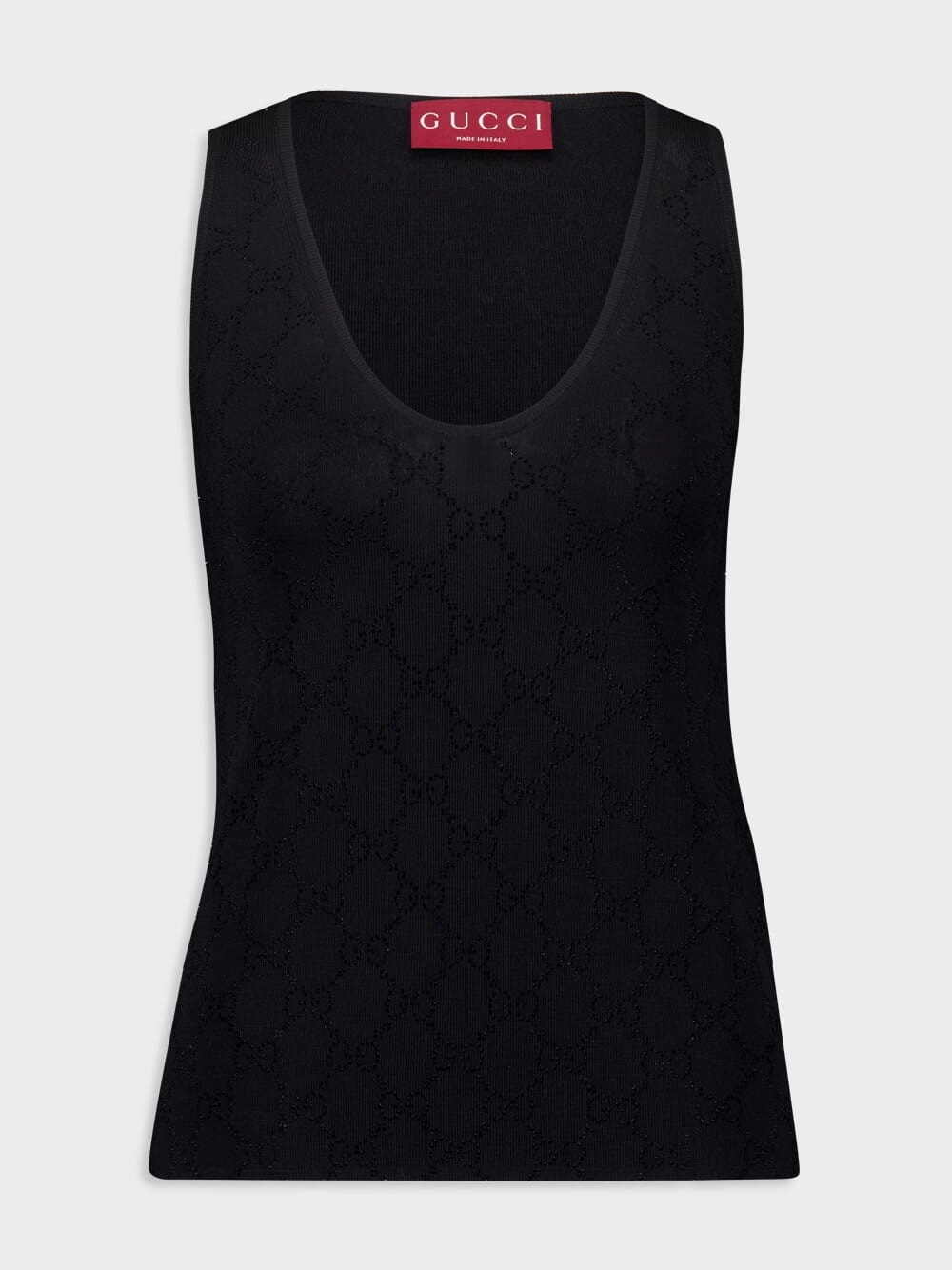 GG Embroidery Black Wool Tank Top Knitwear Womens - women's knitwear cheap