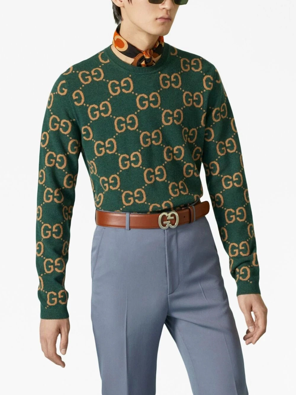 GG Intarsia-Knit Wool Jumper
