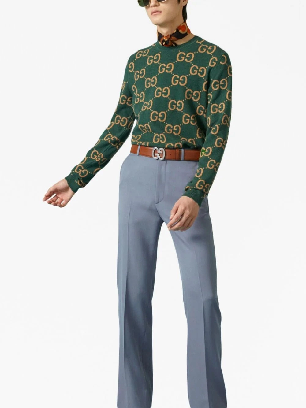 GG Intarsia-Knit Wool Jumper