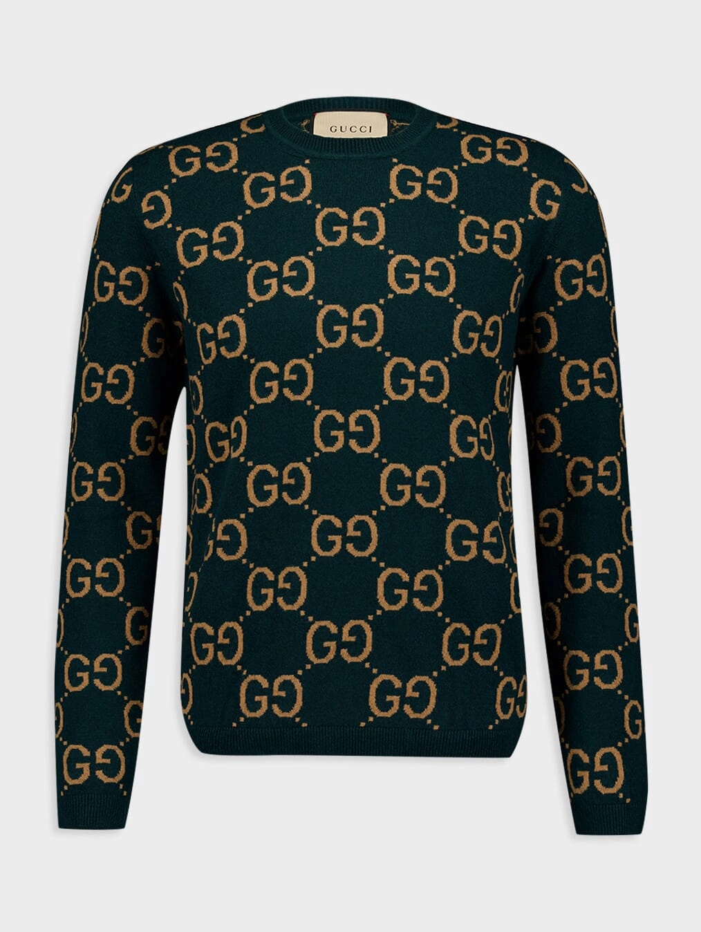 GG Intarsia-Knit Wool Jumper Knitwear Mens - men's sweaters sale