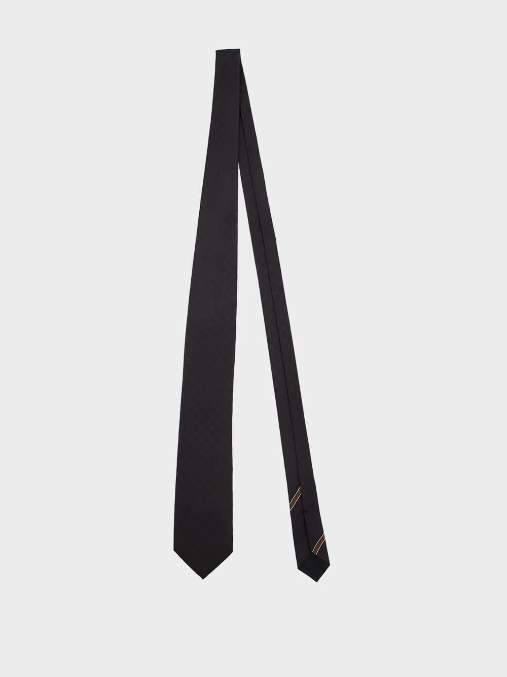 GG Monogram Black Silk Tie