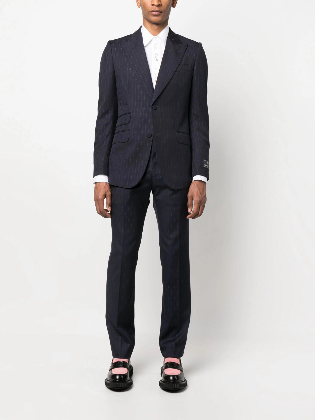 GG Monogram Navy Single-Breasted Suit Suits Mens - men's suits outlet