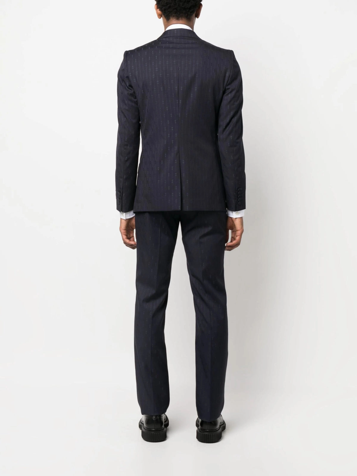 GG Monogram Navy Single-Breasted Suit