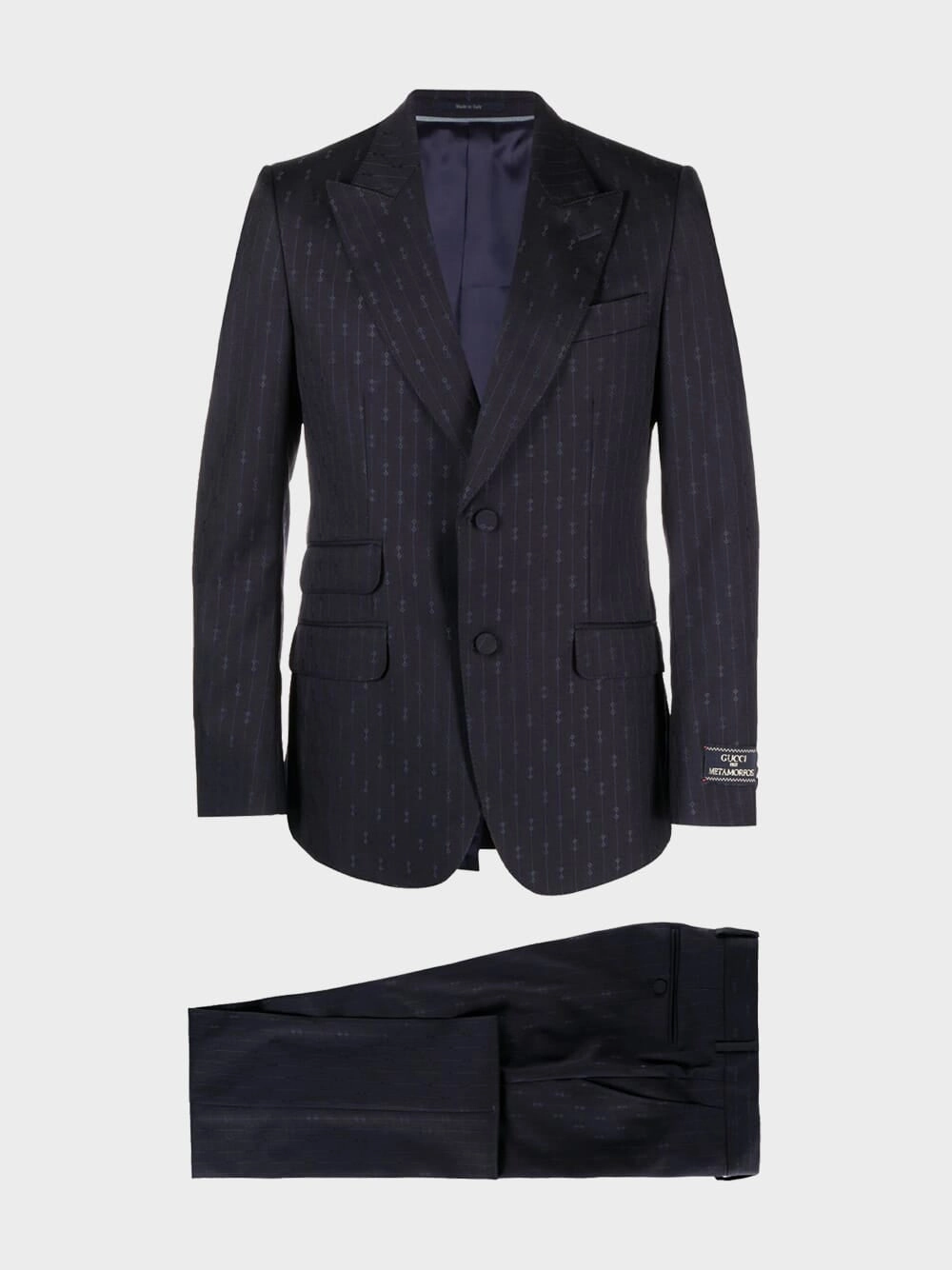 GG Monogram Navy Single-Breasted Suit